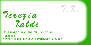 terezia kaldi business card